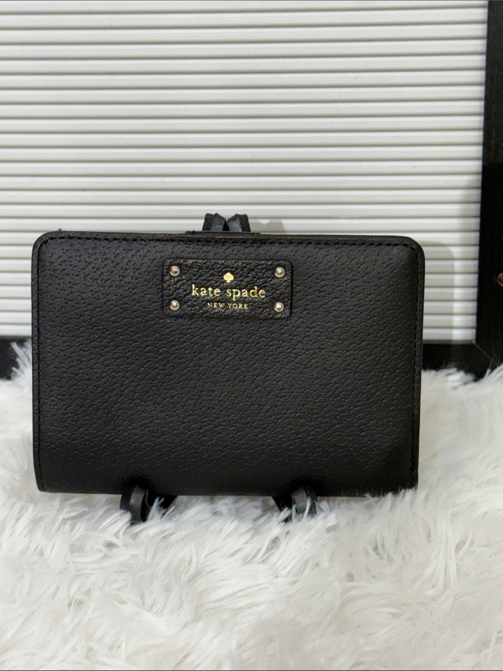 Kate Spade Tellie Grove Street Black Leather Snap Wallet